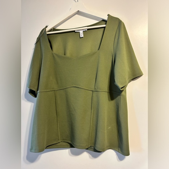 Addition Elle Size 2 Green Sweetheart Neckline Bustier Knit Top - Picture 2 of 2